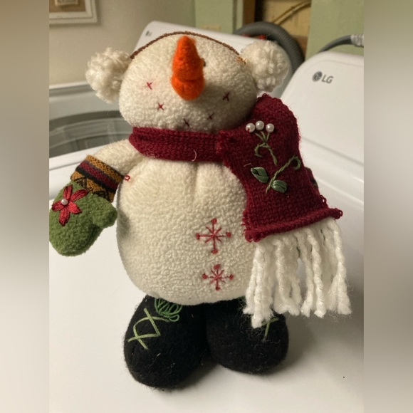 Snowman 10" Weighted Standing Plush Christmas Greeter Decor Holiday. Cute! - Picture 1 of 5
